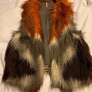 Free People Fake Fur Vest Size XS/S